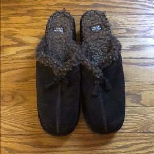 Stuart Weitzman Wedge Suede Clogs